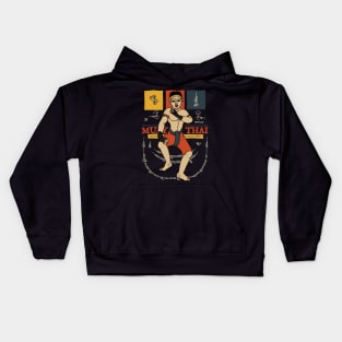 Vintage Muay Thai Tattoo Kids Hoodie